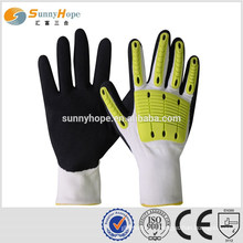 SUNNY HOPE 13gauge Nitrile sandy impact gloves with TPR working gloves